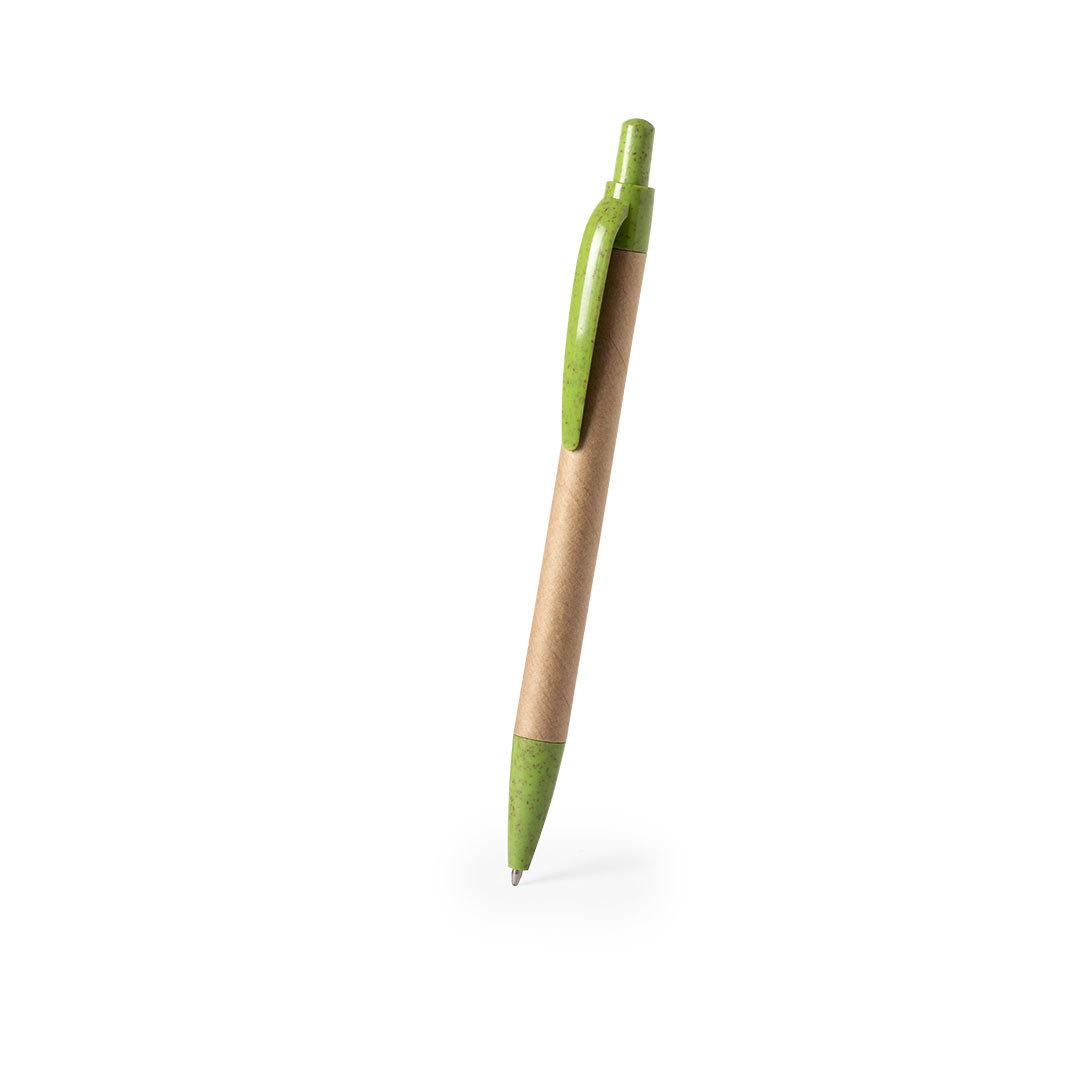 Шариковая ручка FILAX, переработанный картон, пластик c пшеничным волокном, натуральный/зеленый 