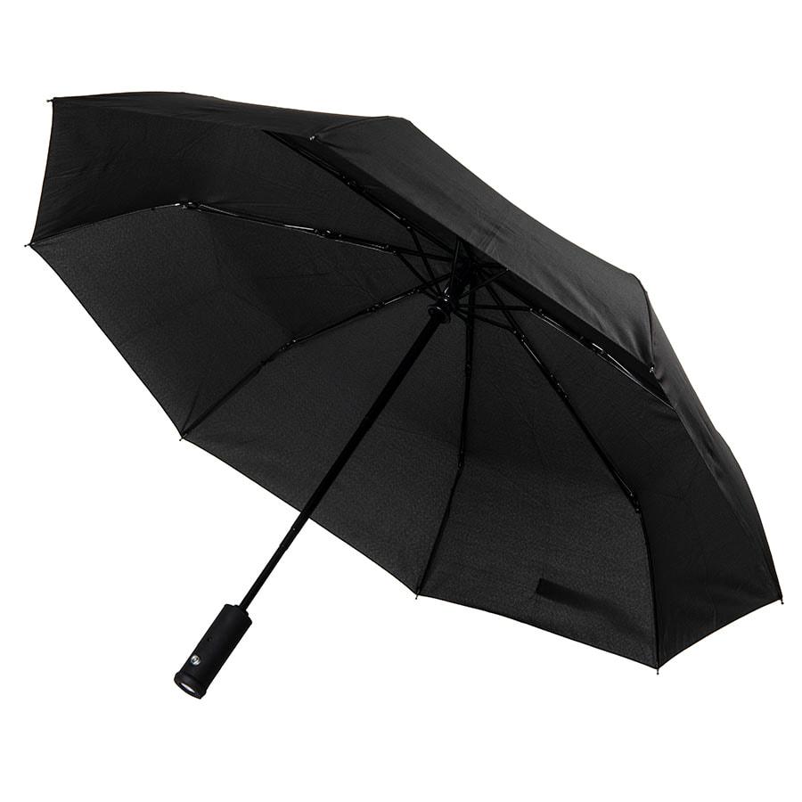 Зонт PRESTON складной с ручкой-фонариком, полуавтомат, нейлон - фото 1 - id-p89710960