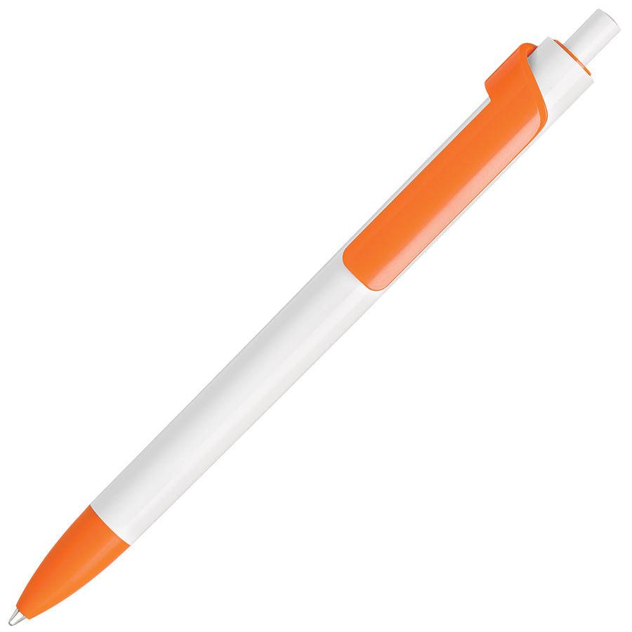 FORTE, ручка шариковая, белый/оранжевый, пластик