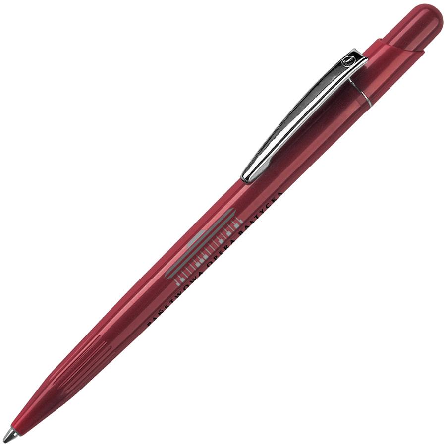 MIR, ручка шариковая с серебристым клипом, бордо, пластик/металл - фото 2 - id-p89719822