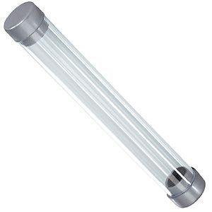 Футляр-тубус для одной ручки, прозрачный/серый, пластик, 15х2 см - фото 1 - id-p89719852