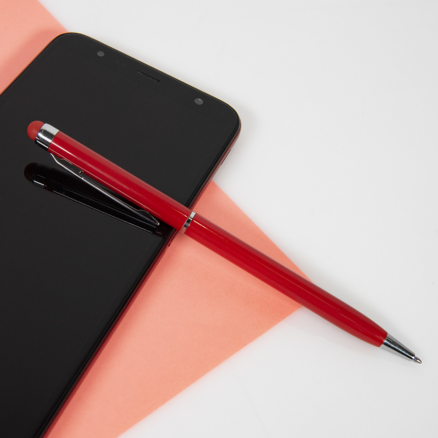 TOUCHWRITER, ручка шариковая со стилусом для сенсорных экранов, красный/хром, металл - фото 2 - id-p89719858