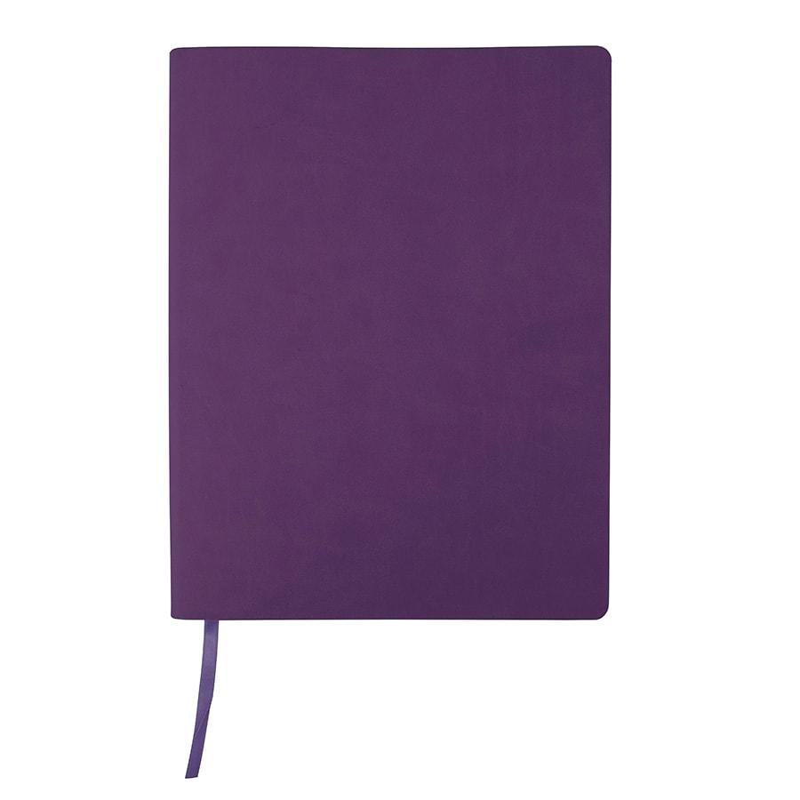 Бизнес-блокнот "Biggy", B5 формат, фиолетовый, серый форзац, мягкая обложка, в клетку - фото 1 - id-p89710079