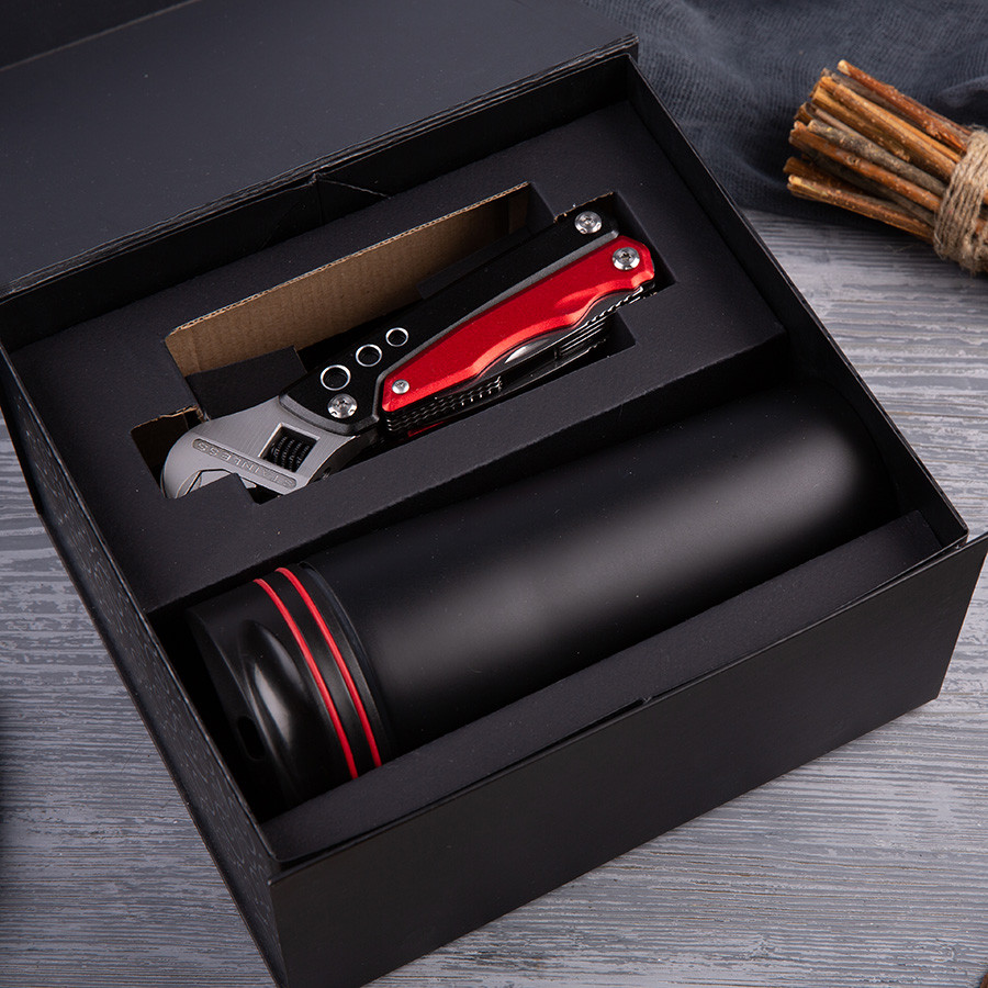 Набор подарочный RAYMAN: термокружка, мультиинструмент, коробка, черный, красный - фото 1 - id-p89714653
