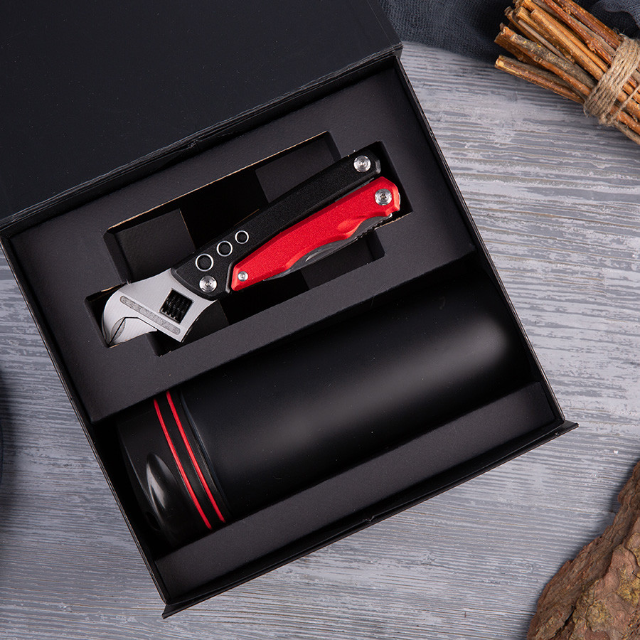 Набор подарочный RAYMAN: термокружка, мультиинструмент, коробка, черный, красный - фото 2 - id-p89714653