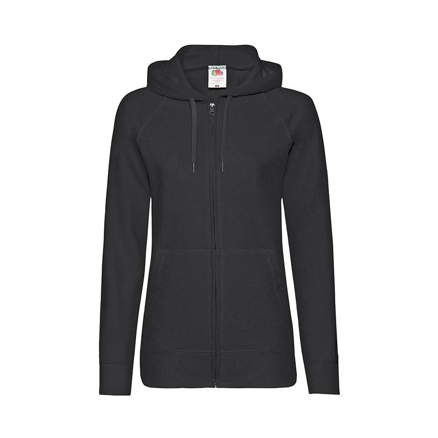 Толстовка без начеса "Ladies Lightweight Hooded Sweat", черный, XS, 80% х/б 20% полиэстер, 240 г/м2 - фото 1 - id-p89712787