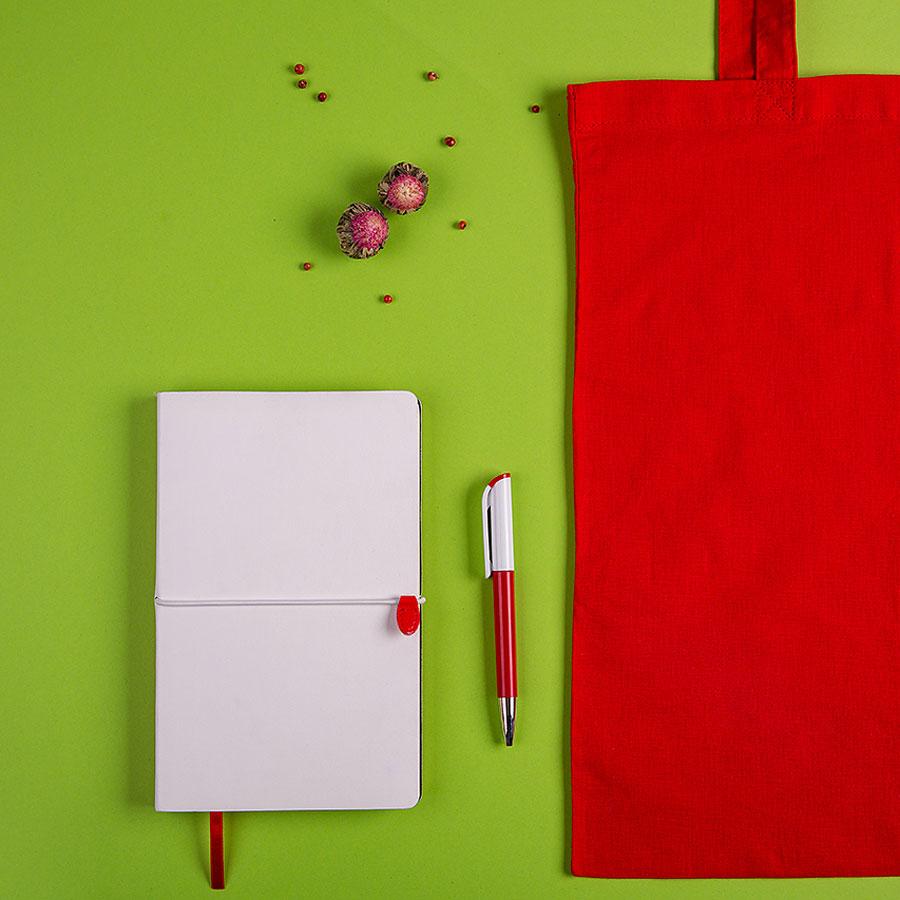 Набор подарочный WHITE&YOU: бизнес-блокнот, ручка, сумка, бело-красный - фото 1 - id-p89714682