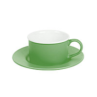 Чайная пара ICE CREAM, зеленый с белым кантом, 200 мл, фарфор