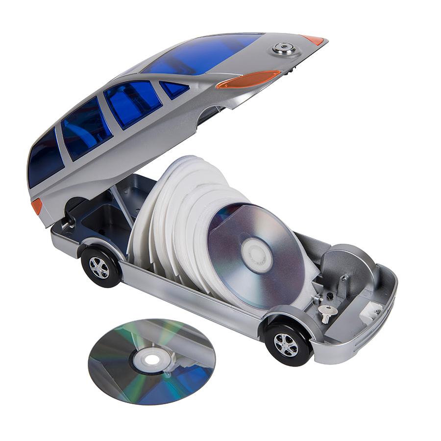 CD-холдер "Автомобиль" для 80 дисков; серебристый; 34,5х14,4х12,5 см; пластик - фото 3 - id-p89719036