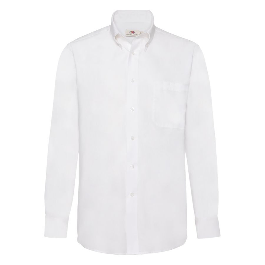 Рубашка "Long Sleeve Oxford Shirt", белый_S, 70% х/б, 30% п/э, 130 г/м2 - фото 1 - id-p89716945