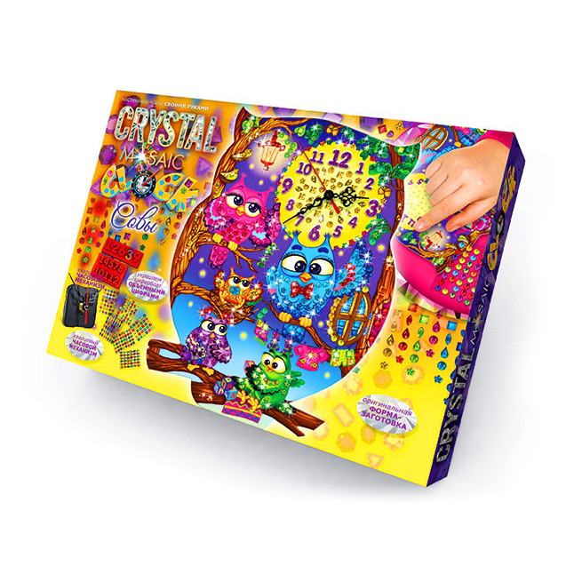 Набор для творчества Настольные часы своими руками CMC-01-02 Crystal Mosaic Clock Сова