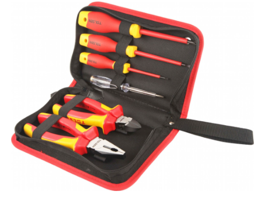 Insulated hand tools set 6pcs V83306 Tolsen / Набор изолированных ручных инструментов из 6шт V83306 - фото 1 - id-p89742329