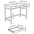 Стол писменный АЛЕКС серо-бирюзовый 100x48 см ИКЕА, IKEA, фото 2