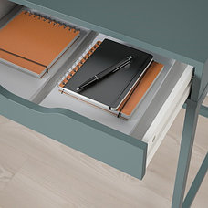 Стол писменный АЛЕКС серо-бирюзовый 100x48 см ИКЕА, IKEA, фото 3