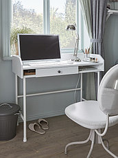 Стол писменный ХАУГА белый 100x45 см ИКЕА, IKEA, фото 2