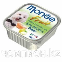 1324 Monge Fruit, паштет из мяса лосося с грушей для собак, ламистр 100гр.