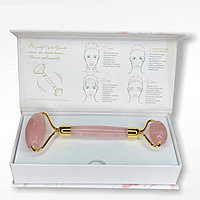 Роллер из натурального камня Розовый кварц в элегантной подарочной  упаковке от Amazing body