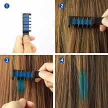 Комплект из 6 гребней с мелками для временного окрашивания волос Hair Chalk, фото 3