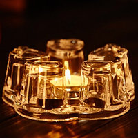 Подставка для заварочного чайника с подогревом от греющей свечи «Хрустальные сердечки» (Золотистый)