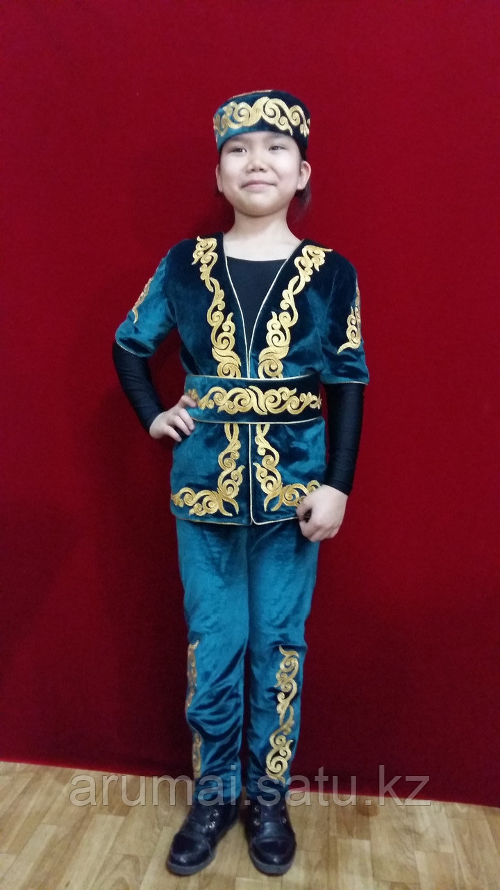 Детский национальный костюм для мальчиков (шапан с коротким рукавом