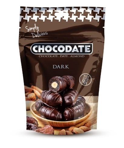Финики в шоколаде "Темный шоколад" 60% какао Chocodate Exclusive Real Dark 100g Pouch V2 - фото 1 - id-p89807332