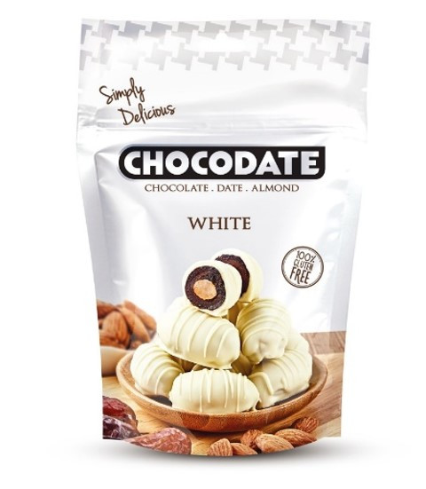 Финики в шоколаде БЕЛЫЙ Chocodate Exclusive Real White 100g Pouch V2 - фото 1 - id-p89807349