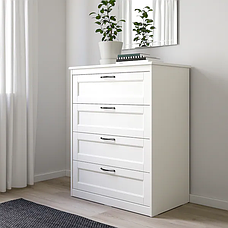 Комод с 4 ящиками СОНГЕСАНД белый 82x104 см ИКЕА, IKEA, фото 4