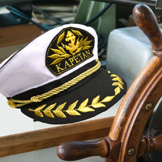 Морская фуражка капитана с морской символикой белая - фото 8 - id-p89817152