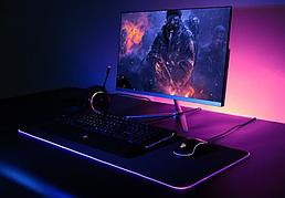 Игровые коврики с RGB подсветкой 9 режимов подсветки 80х30 для компьютеров клавиатуры и мышь мыши