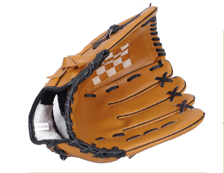 Бейсбольная перчатка ловушка тренировочные обхват руки 28 см размер 10,5" коричневая - фото 7 - id-p89818712