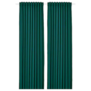 Шторы блокирующие свет МАЙГУЛЛ темная бирюза 290x300 см ИКЕА IKEA, фото 1