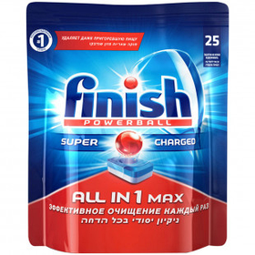 Таблетки для посудомоечных машин Finish "All in 1 Max", 25 таблеток