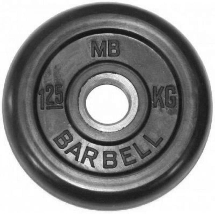 Диск Barbell черный обрезиненный 31 мм (10 кг) - фото 2 - id-p74111918