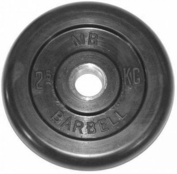 Диск Barbell черный обрезиненный 31 мм (10 кг) - фото 3 - id-p74111918