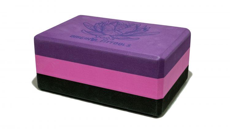 Блок для йоги трехцветный премиум FT-3DBLOCK - фото 1 - id-p65851990