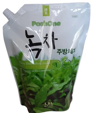 Натуральное средство для мытья посуды PoshOne Green Tea (Зелёный чай), 1.2л