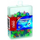 Гвоздики для доски DELI, цветные, 100 штук в пластиковой коробочке