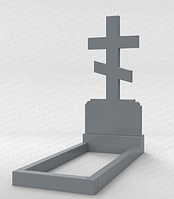 Крест православный на могилу из гранита Серый