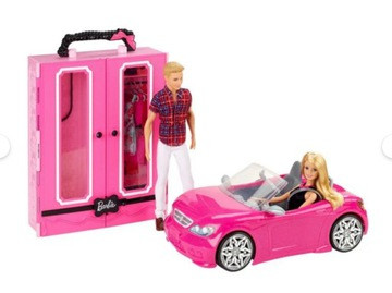 Barbie Игровой набор Гардероб Барби 3 в 1, 2 куклы и кабриолет - фото 2 - id-p89774825