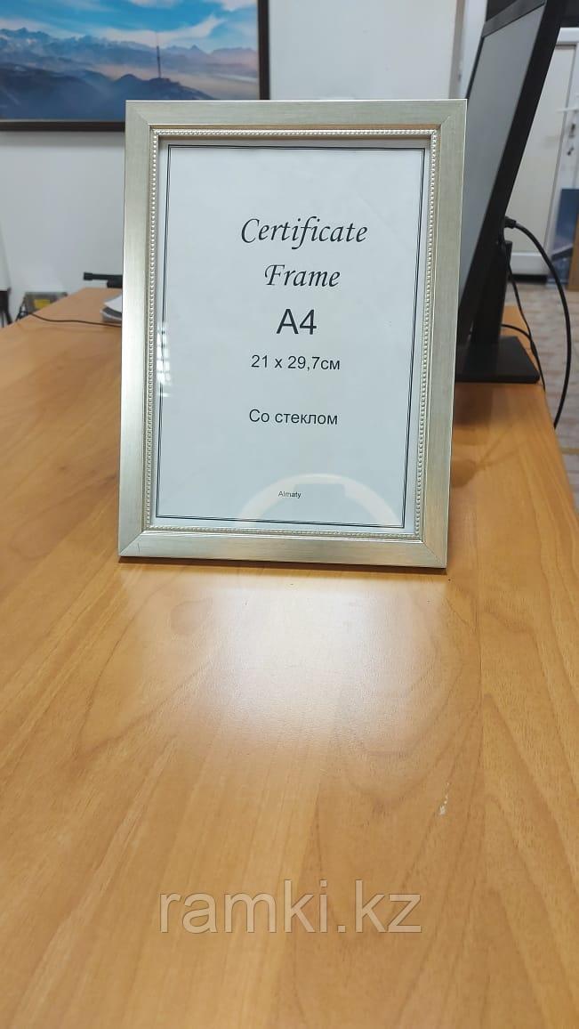 Рамка А4 светло серебристая