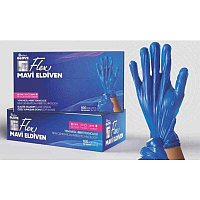 Перчатки M 100шт голубые гибридные Flex