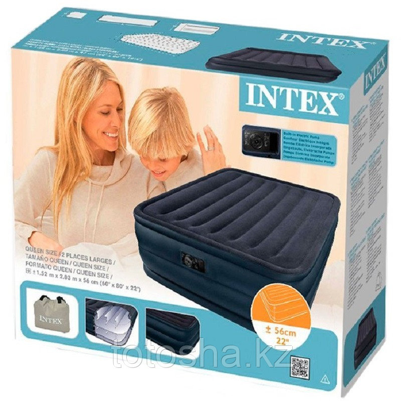 Надувная кровать 152х203х56 см , Intex 66718