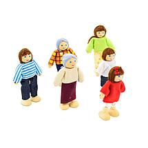 Набор деревянно-текстильных кукол Семья, 6 шт, фото 2