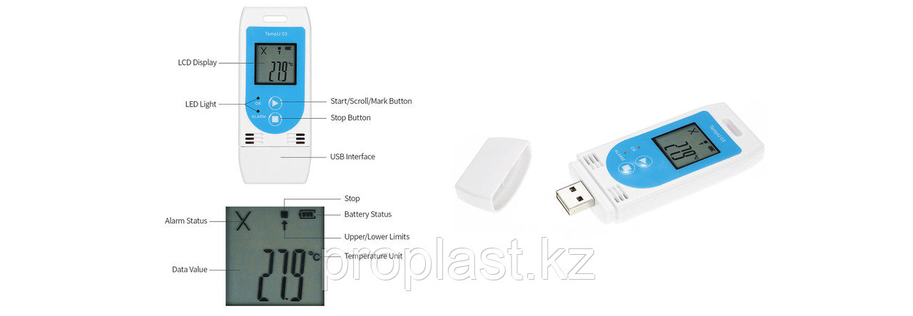 ТермоЛоггер температуры и влажности TempU03 (с поверкой): продажа, цена ...