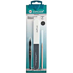 Набор маникюрных инструментов Zinger из 3 предметов (пилка, триммер, палочка)