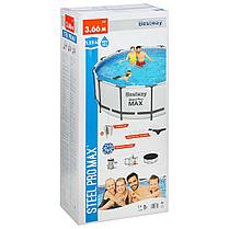 Бассейн каркасный bestway круглый 366 на 122 см (насос с фильтром 220V, лестница, тент,), фото 3