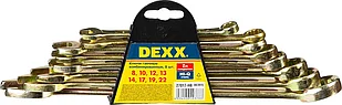 DEXX 8 шт, 8 - 22 мм, набор комбинированных гаечных ключей 27017-H8
