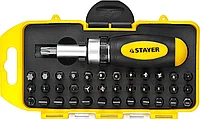 STAYER 38 шт., отвертка реверсивная с битами MAXFIX 2557-H38