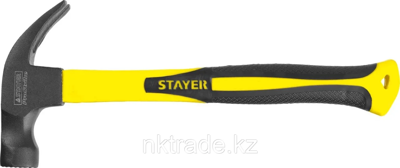 STAYER 450 г, молоток-гвоздодер кованый с магнитом Fiberglass-M 2027-450