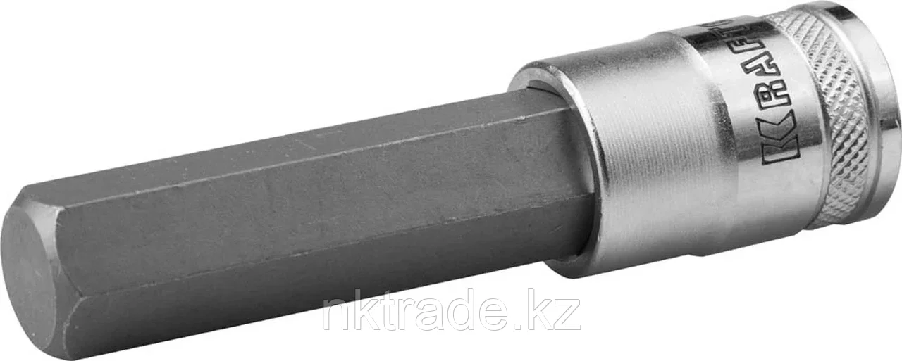 KRAFTOOL 1/2", 100 мм, S2 сталь, H17, удлиненная, фосфатированная, торцовая бита-головка INDUSTRIE QUALITAT - фото 1 - id-p61490636